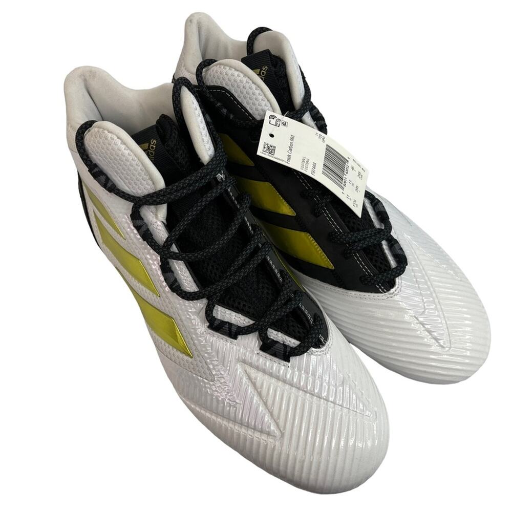 Adidas Freak Carbon Mid Cleats Size 11.5 Black, Gold White Brand New